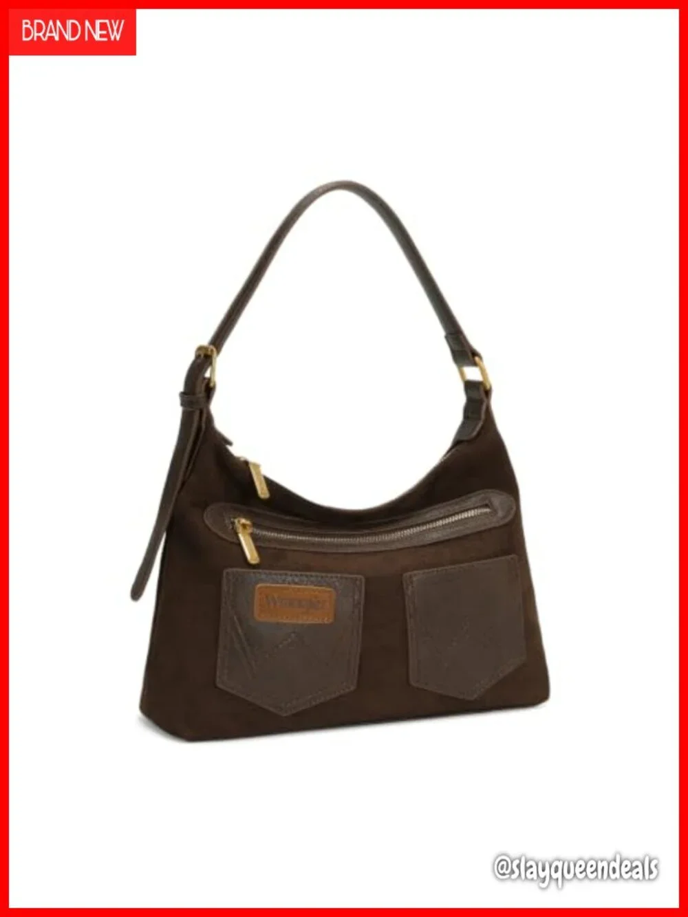 Faux Suede Slouchy Hobo Bag with Adjustable Crossbody Strap